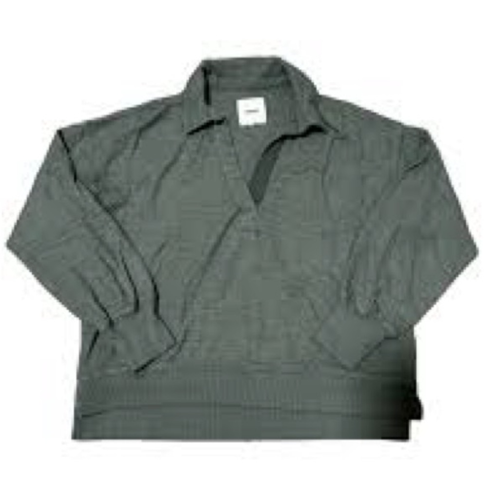 Sz XS Aerie women Green V-Neck Pullover Sweater new has holes in the cuff - Picture 3 of 11